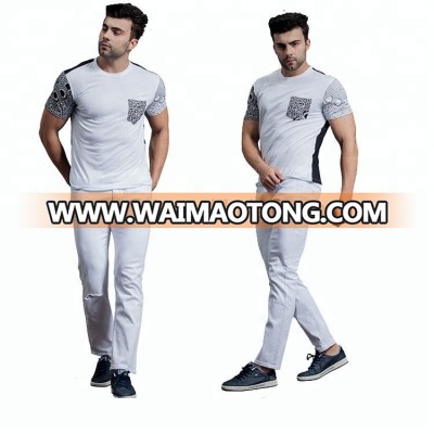 Latest design jean white stock slim fit jeans