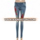 Embroidered high waisted premium jeans with spandex for women